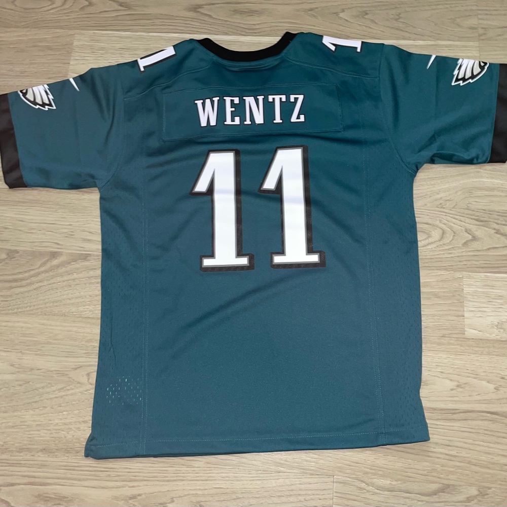 KIDs NIKE NFL Eagles Wentz 11 Green Jersey Shirt Sz‎ L  14/16 Good Condition